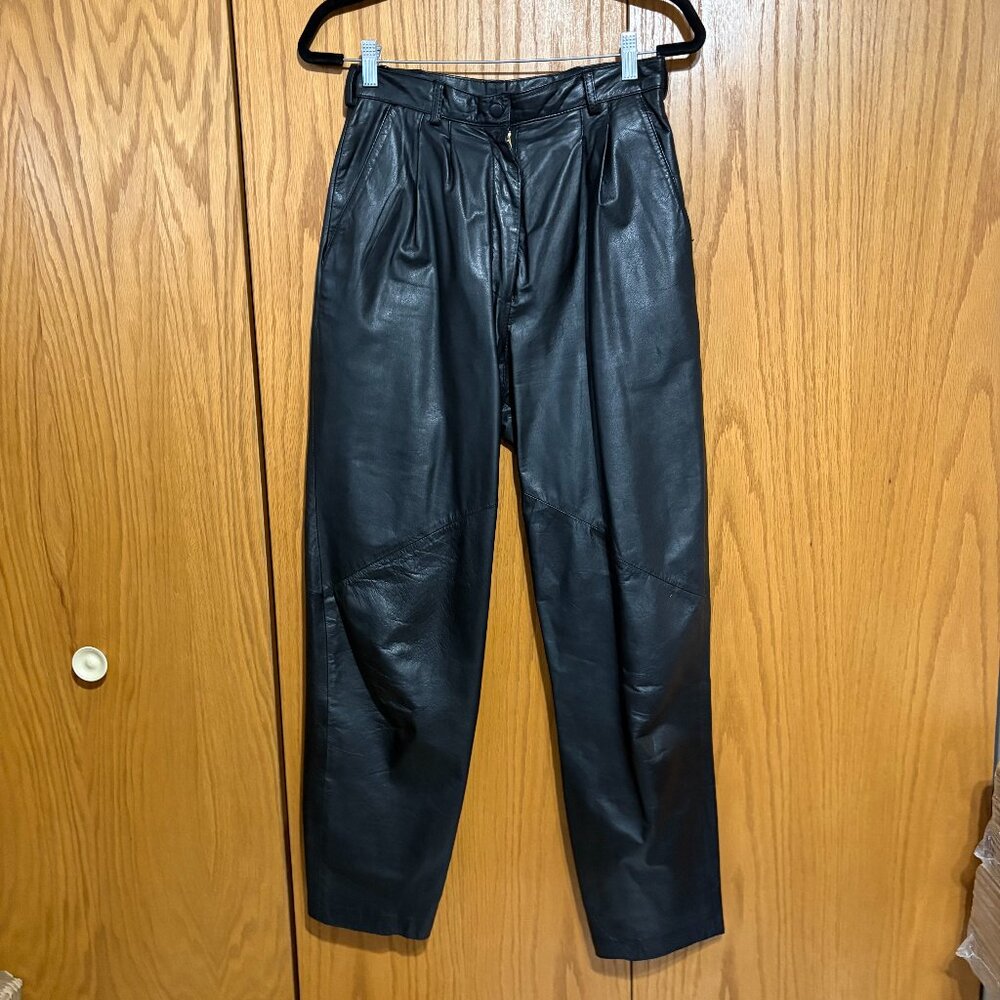Vintages 80s/90s genuine leather pants‎ extra high rise size 12 (fits 6-8)
